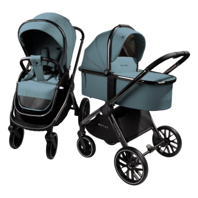 Коляска детская 2 в 1 Amarobaby Motus V2 бирюзовый 01